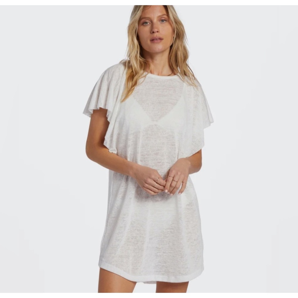 New Billabong Women's M Out For Waves Dress Swim Cover Up White ‎ Beach